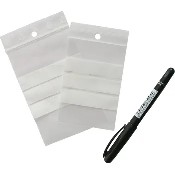 Obalový materiál 100 ks - Sáček rychlouzavírací PE 160x220/0,05 s bílými pruhy