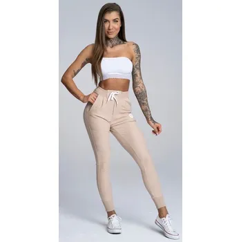 Gym Glamour Tepláky Boyfriend béžové