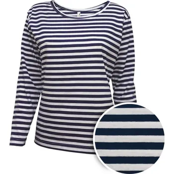 Dámské tričko Triko dámské dlouhý rukáv Alex Fox Marine - modré-bílé, M