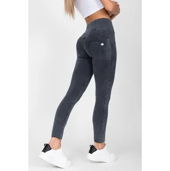 Dámské legíny Recenze Hugz Jeans Denim High Waist šedé L