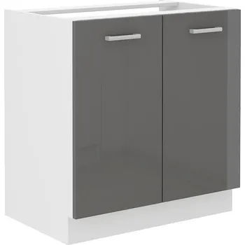 Kuchyňská skříňka Spodní skříňka pod dřez SOŇA, šedý lesk, 80 ZL 2F BB