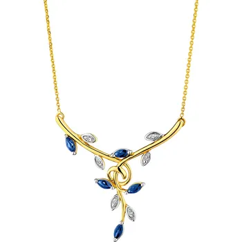 Náhrdelník Náhrdelník ze žlutého zlata s diamanty a safíry - ryzost 585 - 109.488