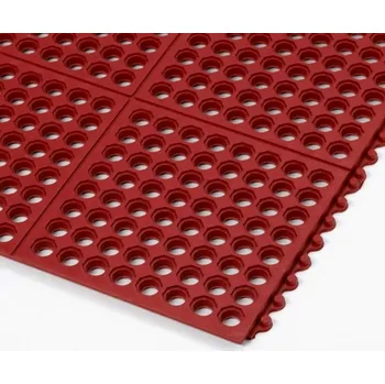 Rohožka Červená gumová modulární kuchyňská rohož Cushion Easy, Red - 91 x 91 x 1,9 cm