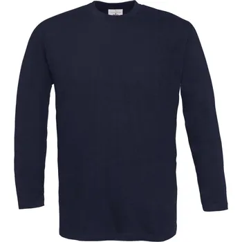 Triko s dlouhým rukávem B&C Exact - navy,