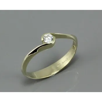 Prsten Zlatnictví U Kostela Zlatý zásnubní prsten s bílým zirkonem 1914 54 734-15610519