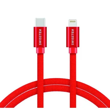 Swissten USB-C/Lightning 1,2 m červený