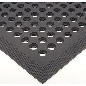 Rohožka Černá gumová protiskluzová protiúnavová průmyslová rohož - 150 x 90 x 1,2 cm