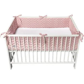 Příslušenství pro dětskou postel a kolébku Recenze Mimiconcept Skládací mantinel vlnka 140 cm x 70 cm starorůžová