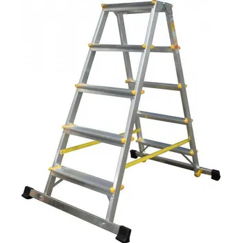 Žebřík Alve Eurostyl oboustranné Al schůdky se stabilizátorem - 2x5 ES 925