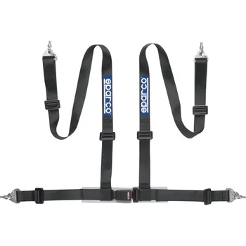 Auto-moto Čtyřbodový bezpečnostní pás Sparco s homologací ECE, s uchycením na sponu černá