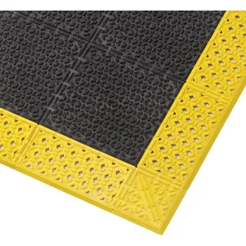 Rohožka Černá plastová rohož Cushion Lok HD Solid, Grip Step - 76 x 152 x 2,2 cm