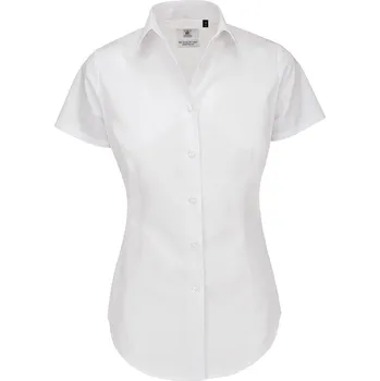 Dámská košile Košile dámská B&C Heritage s krátkým rukávem - bílá, XL