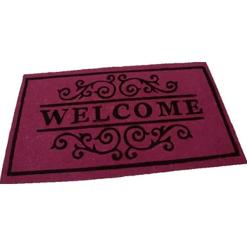 Rohožka Vínová textilní vstupní čistící vnitřní rohož Welcome - Deco, FLOMAT - délka 45 cm, šířka 75 cm a výška 0,3 cm