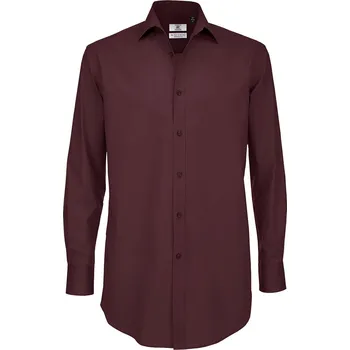 Pánská košile Košile pánská B&C Elastane s dlouhým rukávem - fialová, 3XL