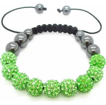 Náramek Blingstar Náramek Shamballa Luxury - Green - B338 korálky
