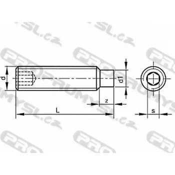 Šroub Šroub stavěcí s čípkem-inbus DIN 915 M8x12