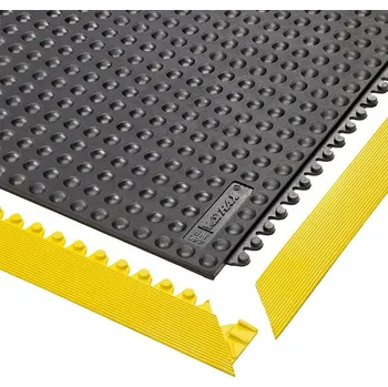 Rohožka Černá gumová modulární průmyslová rohož Skywalker HD, Nitrile FR - délka 91 cm, šířka 91 cm a výška 1,3 cm