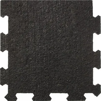 Černá pryžová modulární fitness deska (okraj) SF1050 - délka 95,6 cm, šířka 95,6 cm a výška 1,6 cm