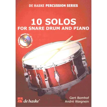 10 SOLOS FOR SNARE DRUM & PIANO + Audio Online / malý buben a klavír