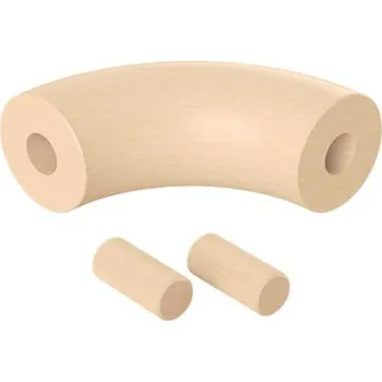 KP Spojka (koleno, přechod) madla 90° pr.42 mm, výška 100 mm, nelakovaný přírodní buk, pro nerezové zábradlí a schodiště
