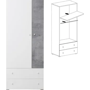 Šatní skříň Sigma - šatní skříň SI 3 L/P - bílá