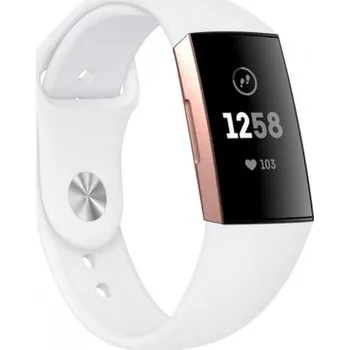 Řemínek na hodinky BSTRAP | BStrap Silicone (Large) reminek na Fitbit Charge 3 / 4, white (SFI007C08)