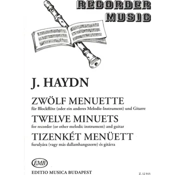 HAYDN: Twelve Minuets for recorder and guitar / 12 menuetů pro zobcovou flétnu a kytaru