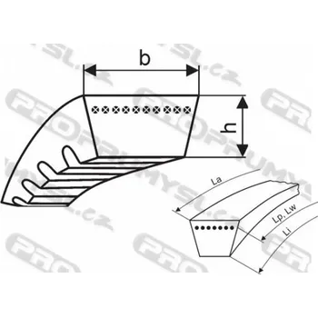 Variátorový řemen 26x8x710 Li - W25 750 Lw optibelt Vario Power