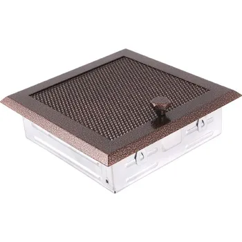 Větrací mřížka Krbová mřížka 16x16 cm, PREMIUM stará měď s žaluzií