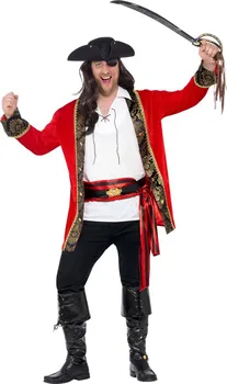 Karnevalový kostým Smiffys Kostým Kapitán pirát červený