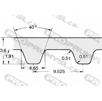 Řemen ozubený 255 L 100 (25,40 mm) optibelt ZR
