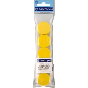 Dekorativní magnet Magnety Centropen - průměr 30 mm / žlutá / 10 ks