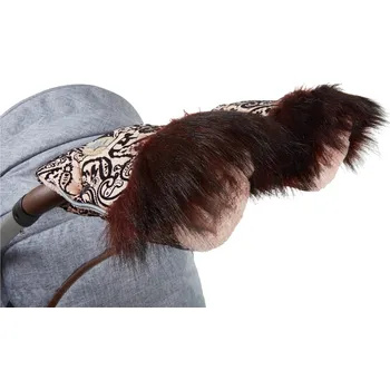 Fusak Little Angel Rukavice na kočár DE LUXE pár - pudrová kašmírový prošev/pudrová