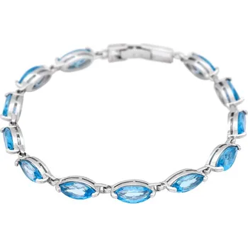 Náramek Stříbrný náramek se Swiss Blue topazy Ag 10,6 g