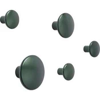 Věšák Muuto Sada věšáků The Dots Metal, dark green