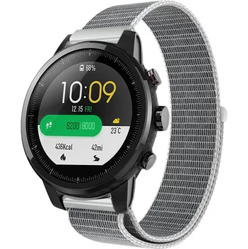 Příslušenství k chytrým hodinkám eses Nylonový řemínek na suchý zip - Světle šedý, 22 mm