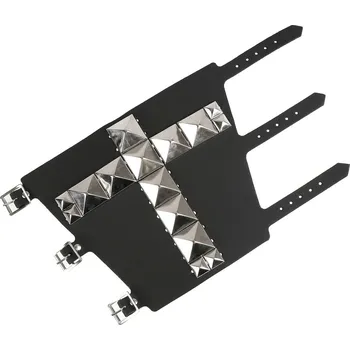 Náramek náramek 11 Row With Large Silver Pyramid Cross