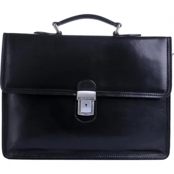 Pánská aktovka IL GIGLIO Pánská kožená jednofochová aktovka 904 černá