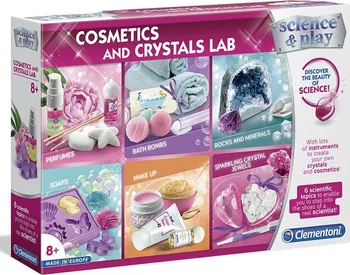 Dětská vědecká sada Clementoni Experimentální set 6v1 Kosmetická a krystalová laboratoř