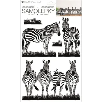 Samolepící dekorace Anděl Samolepka na zeď černá zebry 24 x 42 cm 10477