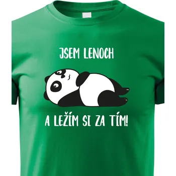 Chlapecké tričko Dětské tričko Jsem lenoch a ležím si za tím!, Barva Zelená, Velikost 122 cm/6 roků, Canvas Dětské tričko Bezvatriko.cz 1