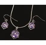 Souprava bižuterie Klícka se zirkony - fialová 16730_1