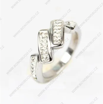 Prsten Štrasový prsten z nerez oceli 1 ks - velikost 19