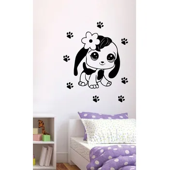 Samolepící dekorace Samolepka na zeď Fenka s tlapkami (dekorace na zeď)