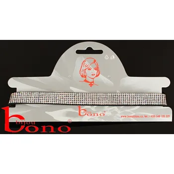 Náhrdelník Koženkový choker s kamínky 1ks - červené kamínky