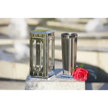 Smuteční dekorace Hřbitovní lampa klasická zdobená s vázou