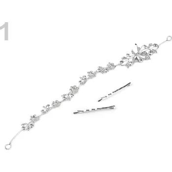 Ozdoba do vlasů Štrasová ozdoba do vlasů krystal 1 1ks