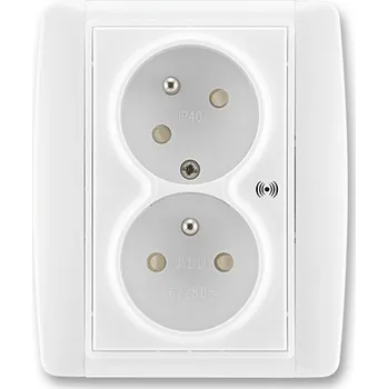 Elektroinstalační materiál Zásuvka dvojnásobná bezšroubová s ochranou před přepětím, 5583E-C02357 03, ABB, Element, bílá / bílá (ABB, Element, bílá / bílá)