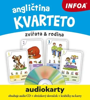 Kvarteto INFOA Angličtina audiokarty + CD kvarteto zvířata & rodina