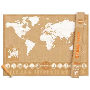 Nástěnná razítkovací mapa světa Stamp Map